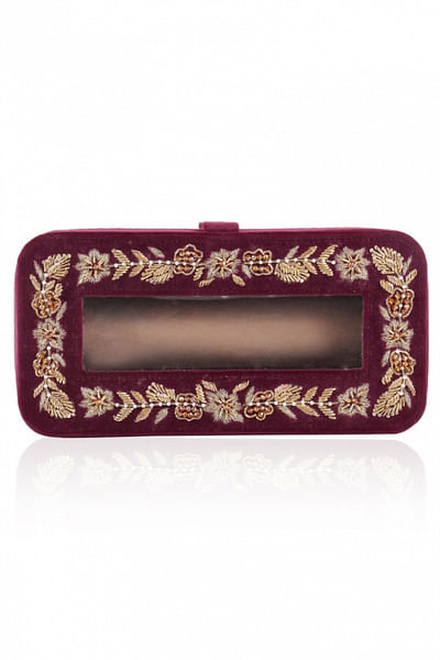 Burgundy embroidered bangle box