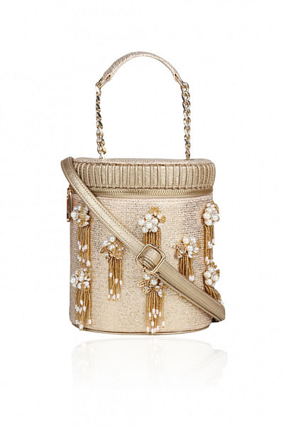 Gold embellished sling bag