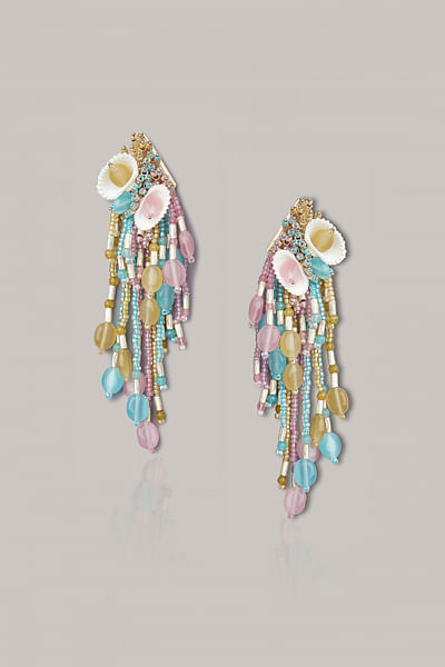 Multicolour stone embellished earrings