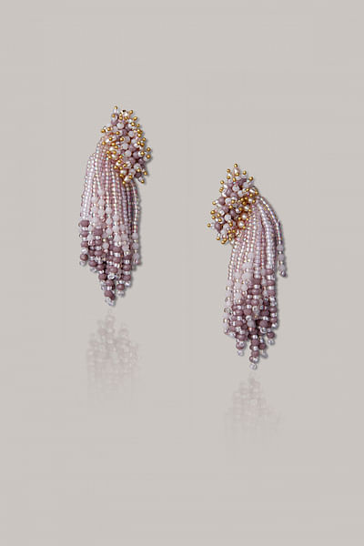 Lilac tassel earrings