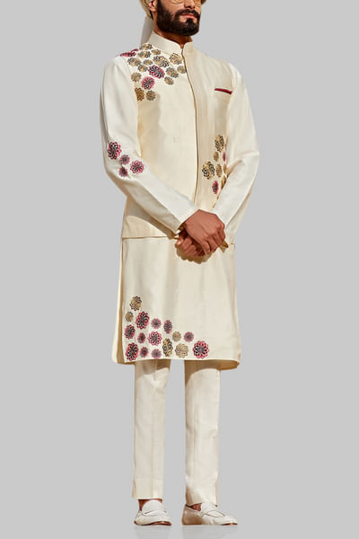 Silk kurta and bandi set