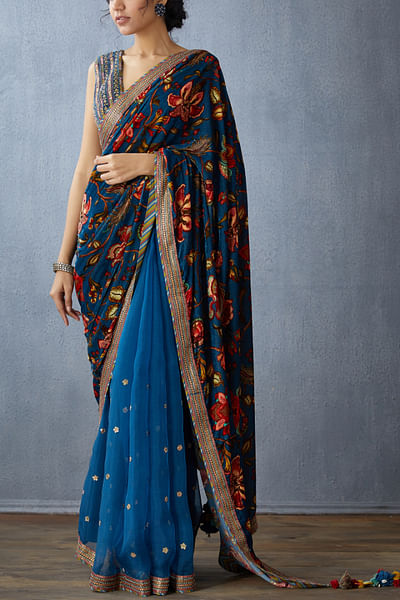 Blue sari with blouse