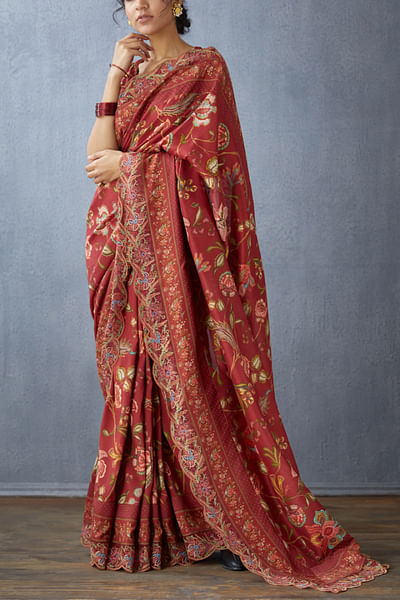 Red sari with blouse