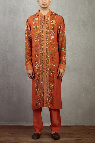 Orange kurta with pants