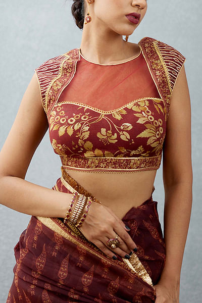 Burgundy printed blouse