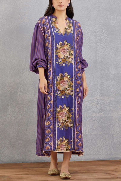 Purple chanderi kaftan