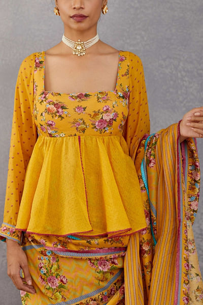 Yellow floral blouse