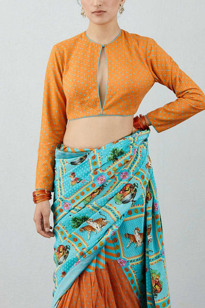 Orange quilted blouse
