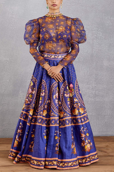 Purple floral lehenga set