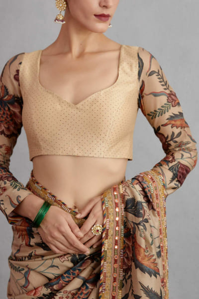 Beige printed blouse