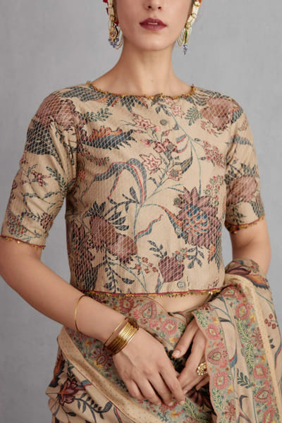 Beige printed blouse