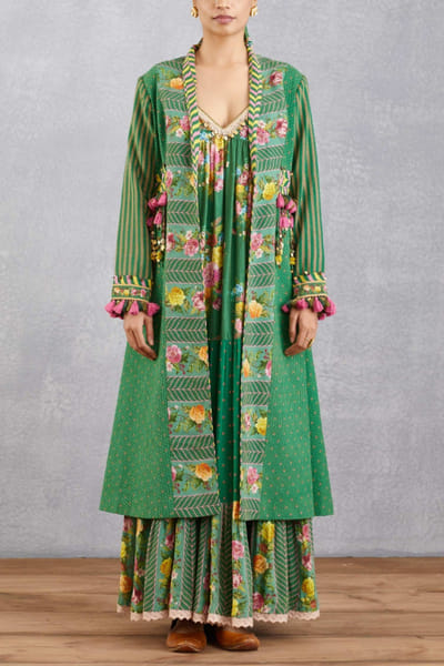 Emerald floral chogha set