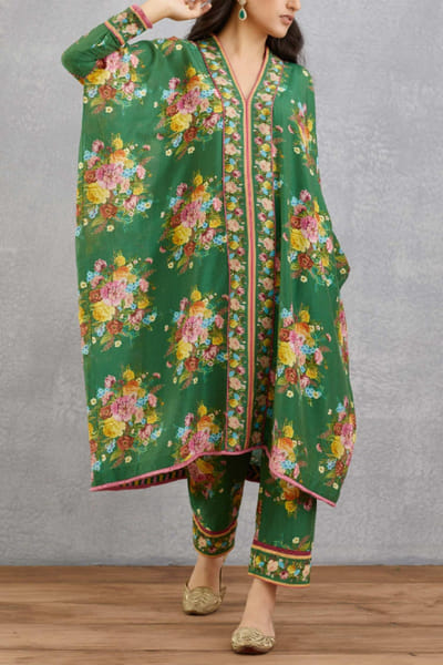 Emerald printed kaftan set