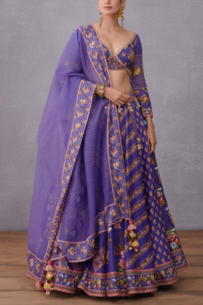 Purple printed lehenga set
