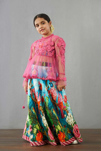 Pink lehenga and skirt set