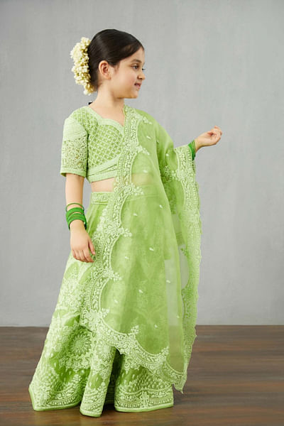 Green lehenga set