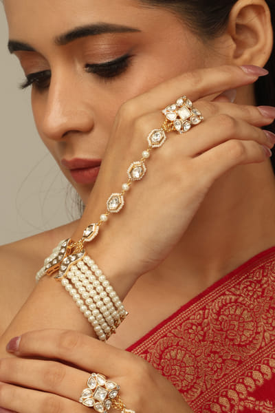 Joules by Radhika Gold-plated embellished haath phool JOULAUG26D453134