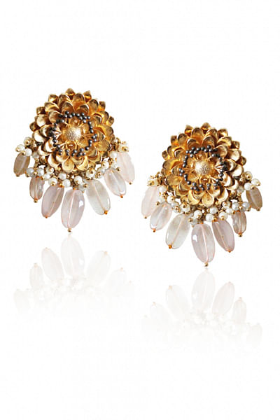Marigold rose quartz earrings