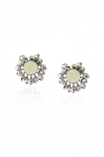Silver moon studs