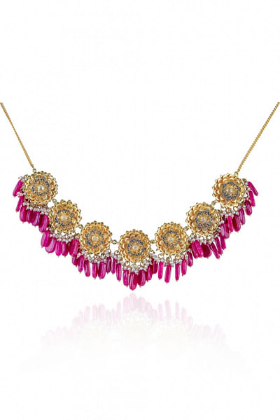 Marigold rani pink necklace