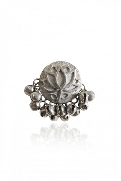 Silver lotus leaf ring