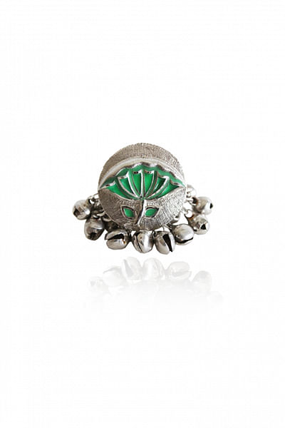 Silver lotus leaf ring