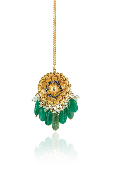 Marigold jade green mangtikka