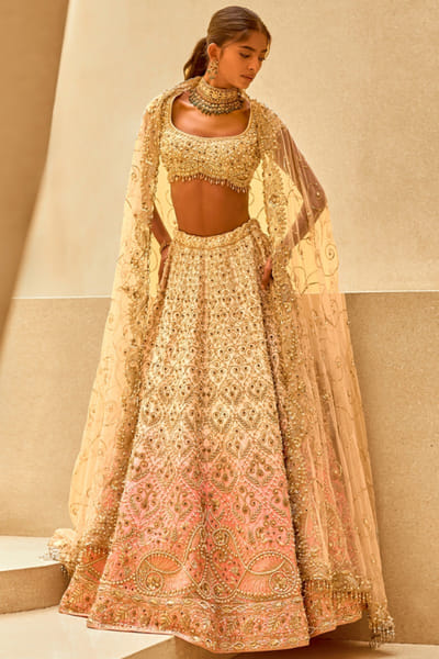 Ombre blush embroidered lehenga set