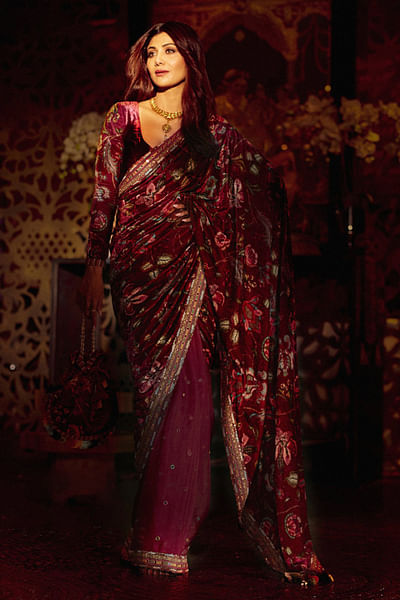 Red sari with blouse