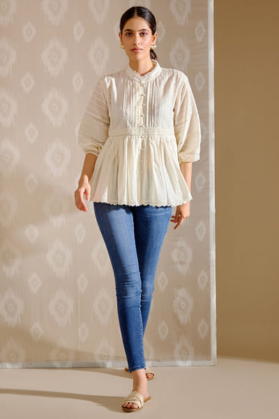 Ivory flared top