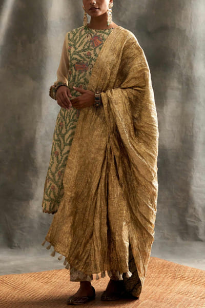 Itrh Gold embellished kurta set ITH1065