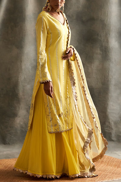 Yellow sharara set
