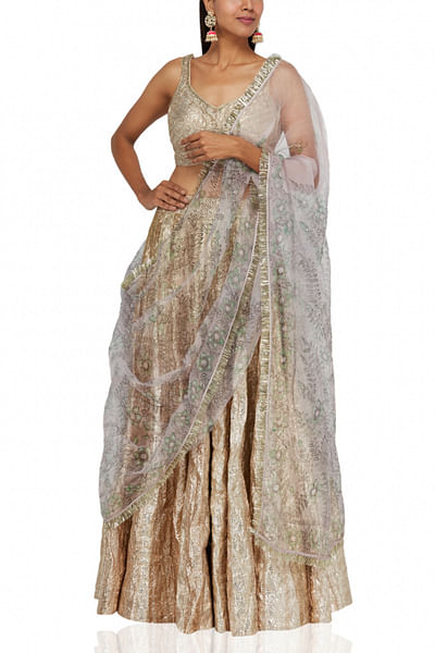 Gold statement lehenga set