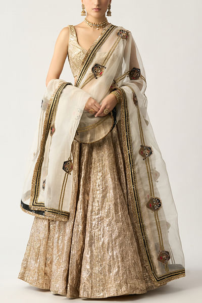 Silver lampi embellished lehenga set