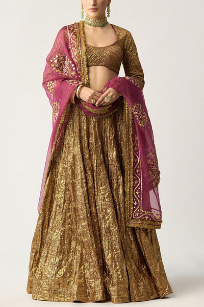 Golden lampi embellished lehenga set