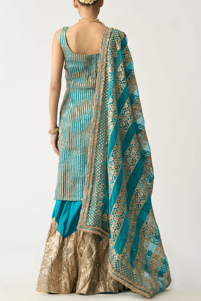 Itrh Turquoise sharara set ITHBAND2215