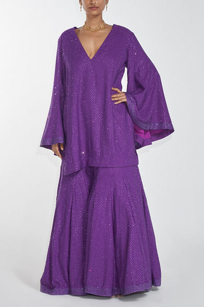 Purple kurta sharara set