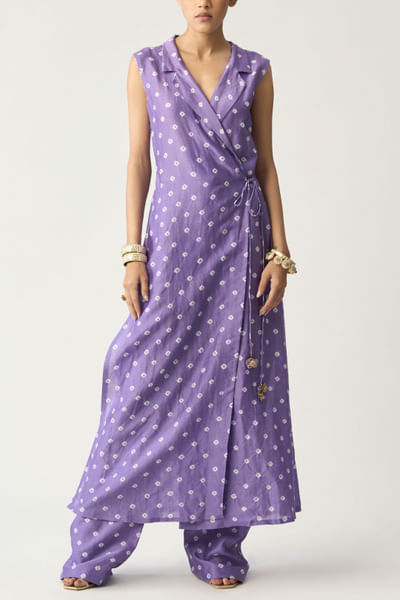 Lilac bandhani co-ord set