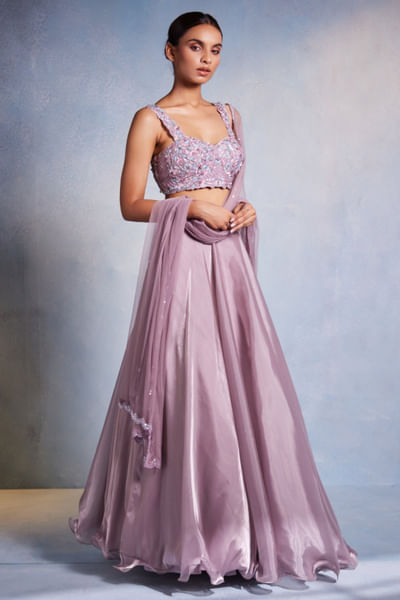 Lilac italian lehenga set