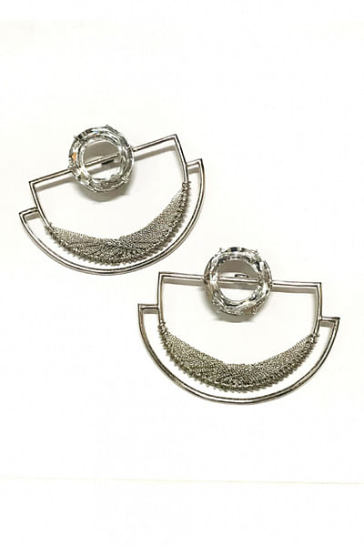 Silver geometric earrings