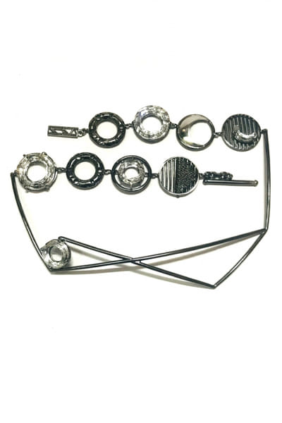 Silver waning moon necklet