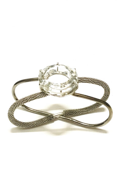 Silver infinity palm cuff