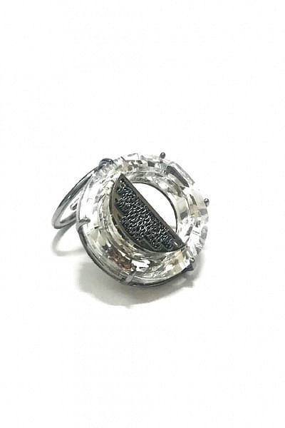 Silver swarovski ring