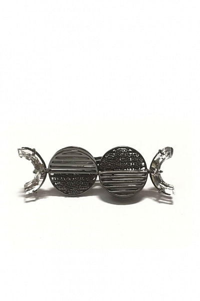 Black and silver ring