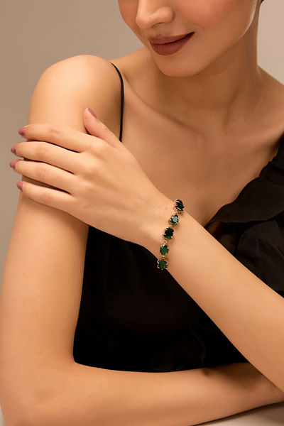 Emerald green gemstone bracelet