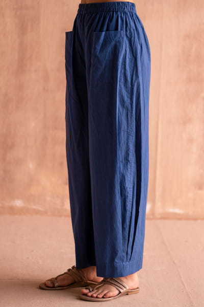 Blue pleated pants