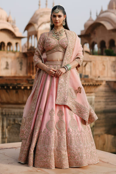 Sheetal Batra Light pink embroidered lehenga set SHEEAUG26D153081