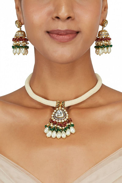 Seed beads hasli necklace set