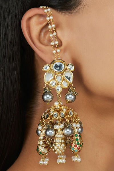 Jadau beads earrings