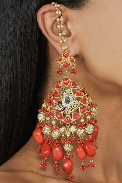 Kundan and jadau earrings